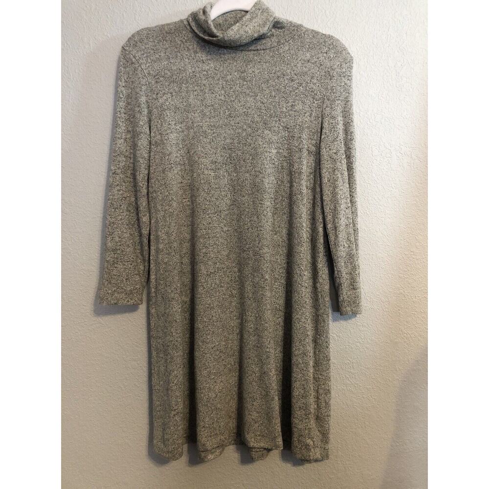 American Eagle Womens Sweater Dress M Grey Gray Knit Turtleneck 3/4 Sleeve Boho